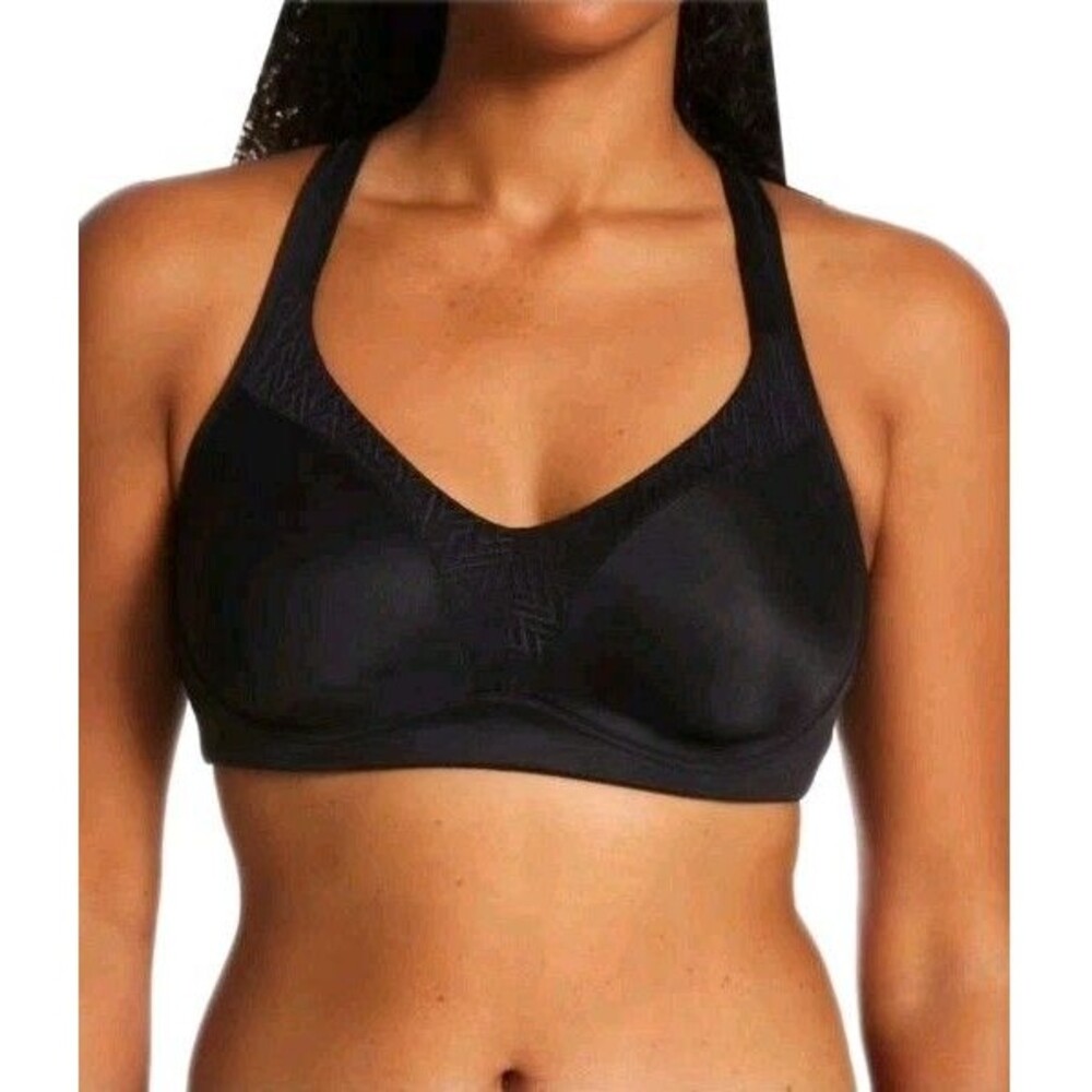 Playtex 18 Hour Bounce Control #4699 Wirefree Bra Black 42D Convertible Straps